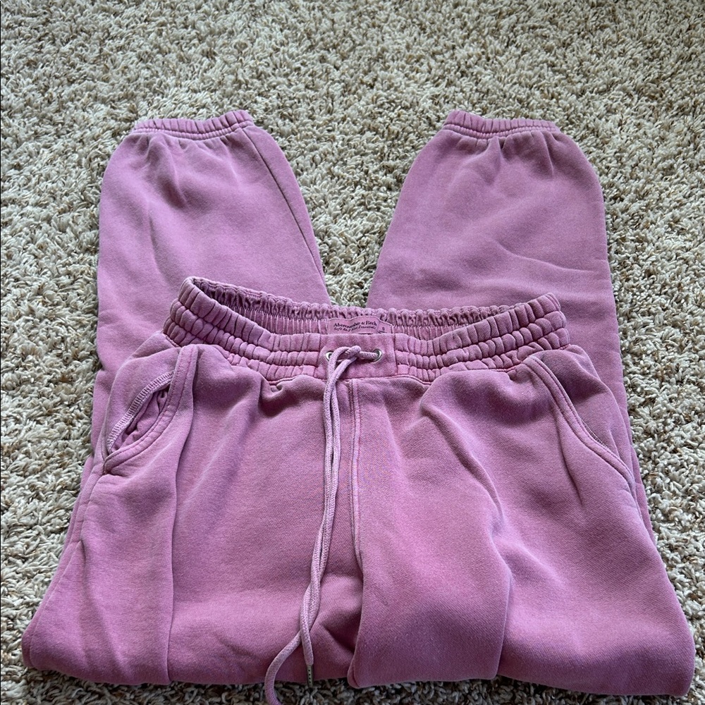 Abercrombie Pink Fleece Jogger Pants